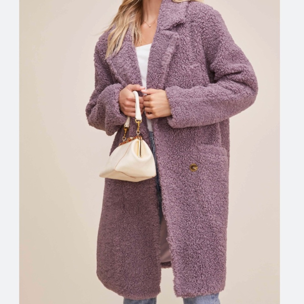 ASTR Purple Lavender Teddy Coat